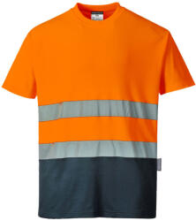 Portwest S173 Kéttónusú Cotton Comfort póló Narancs/Navy - 3XL (S173ONRXXXL)