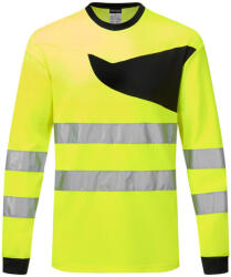 Portwest PW221 PW2 Hi-Vis hosszú ujjú póló Sárga/Fekete - XL (PW221YBRXL)