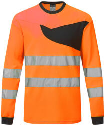Portwest PW221 PW2 Hi-Vis hosszú ujjú póló Narancs/Fekete - 4XL (PW221OBR4XL)