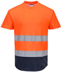 Portwest C395 Kéttónusú Mesh póló Narancs/Navy - L (C395ONRL)