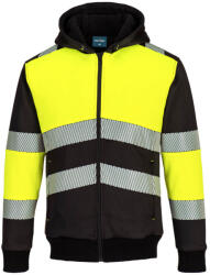 Portwest PW377 PW3 Class 1 zippzáros téli kapucnis pulóver Sárga/Fekete - XL (PW377YBRXL)
