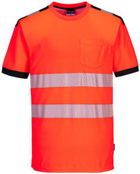 Portwest T181 PW3 Hi-Vis póló S/S Piros/Fekete - 4XL (T181RBK4XL)