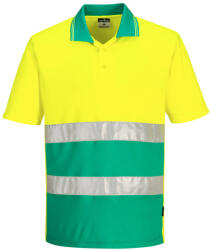 Portwest S175 Hi-Vis Kéttónusú könnyű póló S/S Sárga/Kékeszöld - M (S175YTRM)