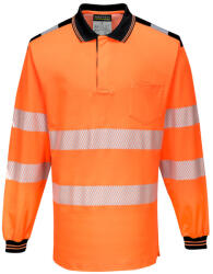 Portwest T184 PW3 Hi-Vis hosszú ujjú pólóing Narancs/Fekete - 4XL (T184OBR4XL)