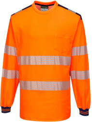 Portwest T185 PW3 Hi-Vis hosszú ujjú póló Narancs/Navy - 4XL (T185ONR4XL)