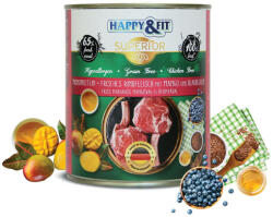 Happy&Fit Superior Hypoallergen kutyakonzerv Marha-Mangó-Áfonya 400g