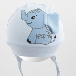 NEW BABY Pamut baba sapka New Baby Happy Elephant blue - pindurka