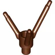 LEGO® 24855c88 - LEGO vörösesbarna virágszár, 3 ággal, alsó pin csatlakozóval (24855c88)