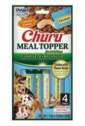 Inaba Foods Churu Meal Topper Recompense Cremoase pentru Caini Reteta cu Pui si Branza 4 buc