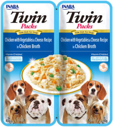 Inaba Foods Churu Dog Twin Pui cu Legume si Branza in Supa de Pui - shop4pet