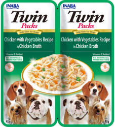 Inaba Foods Churu Dog Twin Pui si Legume in Supa de Pui - shop4pet