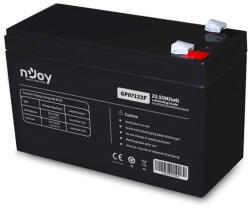 nJoy GP07122F 12V 7, 0Ah Akkumulátor zárt, gondozásmentes AGM Borne T2/F2