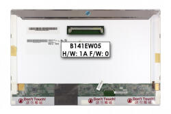 AU Optronics Gyári új fényes 14.1' (1280x800) LED kijelző (csatlakozó: 40 pin - jobb) B141EW05 V. 0