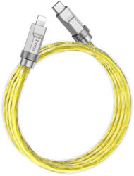 hoco. hoco. U113 iPhone, iPad 1 méteres USB-C-lightning szilikon adat és töltő kábel (gyorstöltő), sárga, 20W
