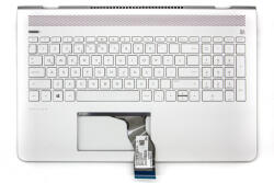 HP Pavilion 15-CC5, 15-CC6, 15-CC7, 15T-CC500 sorozathoz gyári új ezüst-rózsaszín török billentyűzet modul (929870-141)