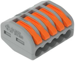 WAGO Vezeték összekötő 5x0.08-4mm2 minden vezetéktípushoz, karos, szürke (222-415) (222-415)