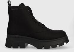 Calvin Klein Jeans bakancs CHUNKY COMBAT LACEUP fekete, női, lapos talpú, YW0YW01239 - fekete Női 41