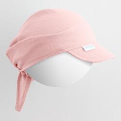 Soft nyári muszlin baba fejkendő napellenzővel - Rózsaszín (86 cm)