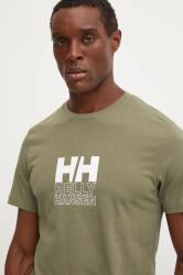 Helly Hansen pamut póló CORE GRAPHIC fekete, férfi, mintás, 53936 - zöld L