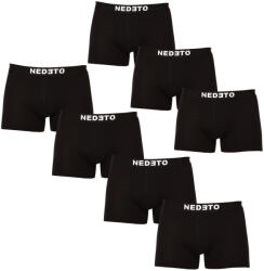 Nedeto 7PACK férfi boxeralsók Nedeto fekete (7NB001-brand) 3XL
