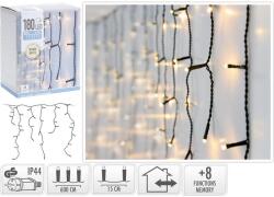  LED jégcsap fényfüzér 180 db 6+3 m beltéri/kültéri meleg fehér