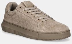 Calvin Klein Jeans velúr sportcipő CHUNKY CUPSOLE LOW SUEDE bézs, YM0YM01121 - bézs Férfi 42