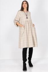 RohBoutique Rochie Midi oversize din carouri Crem Roh DR4691