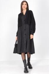RohBoutique Rochie midi casual oversized cu buzunare Neagra Roh DR4696