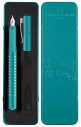 Faber-Castell Stilou Faber Castell Grip 2010 Sparkle Turcoaz Ocean M, cutie metalica, 201516 (FC201516)