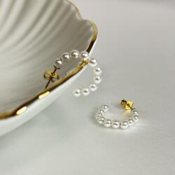 WHITE'S Édesvízi gyöngyös, arany nemesacél karika fülbevaló