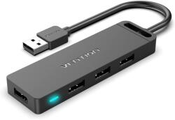 Vention USB 2.0 (táppal, 4-Portos, fekete), 0, 5m, Hub (CHMBD) - digital24