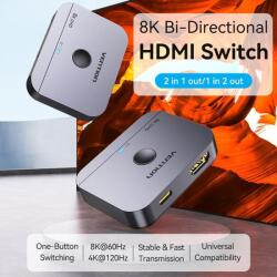 Vention HDMI kábel (8K, 2-Portos kétirányú, szürke) , switcher (AKPH0)