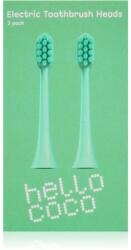 Hello Coco Electric Toothbrush Heads Green csere fejek a fogkeféhez 2 db
