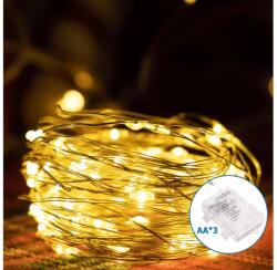 Aigostar B. V. Aigostar -LED Karácsonyi kültéri lánc 100xLED/8 funkció 3xAA 10, 3m IP44 meleg fehér B10303K1A (AI1310)