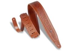 Levy's M317FG-TAN Gitárpánt, préselt virág minta, puhított bõr, párnázott, 6cm széles, 117-152, bõrszín (M317FG-TAN)