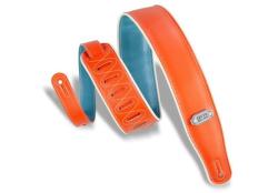 Levy's M26VCP-ORG_TEL Gitárpánt, kétoldalú, világos szélek, vinyl, 7cm széles, 109-142cm hosszú, narancs-pávakék (M26VCP-ORG_TEL)