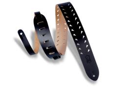 Levy's M12TTC-BLK Gitárpánt, lyukasztott szegélyű (fog), bõr, 5cm széles, 144cm hosszú, fekete (M12TTC-BLK)