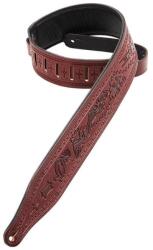 Levy's M17T03-BRG Gitárpánt, "Kokopelli" minta, párnázott, bõr, 6cm széles, 140cm hosszú, burgundy vörös (M17T03-BRG)