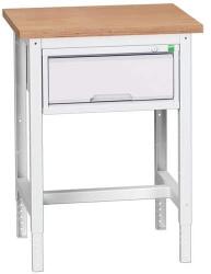 bott Műhelyasztal Bott Verso, 78-93 x 70 x 60 cm, 1 fiókos, multiplex, szürke-szürke