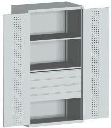 bott Fiókos műhelyszekrény Bott Cubio, 200 x 105 x 65 cm, 2 polc, 4 fiók, szürke-szürke
