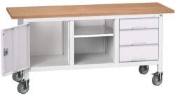 bott Mobil műhelyasztal Bott Verso Storage, 175 x 60 x 83 cm, multiplex, 3 fiók, 1 polc, 1 szekrény, szürke-szürke