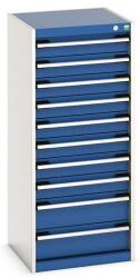 bott Műhely fiókos szekrény Bott Cubio, 120 x 52, 5 x 52, 5 cm, 10 fiókos, szürke-kék