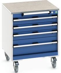 bott Cubio mobil komód, 79 x 65 x 65 cm, 4 fiók, linóleum, szürke-kék