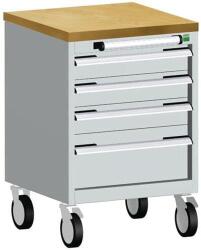 bott Cubio mobil fiókos szekrény, 79 x 52, 5 x 52, 5 cm, 4 fiókos, multiplex, szürke-kék