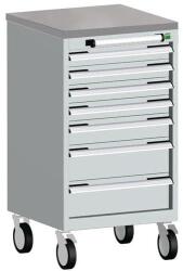 bott Cubio mobil komód, 99 x 52, 5 x 52, 5 cm, 7 fiókos, linóleum, szürke-kék