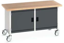 bott Cubio Storage mobil műhelyasztal, 84 x 150 x 75 cm, 2 szekrény, multiplex, szürke-antracit
