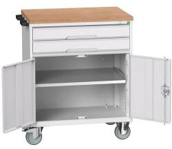 bott Verso mobil íróasztal fiókokkal, 98 x 80 x 60 cm, 2 fiókos, szekrényes, multiplex, szürke-szürke