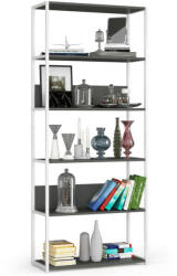 AKORD Fém Polcrendszer - Loft Stílus - 6 Polc - 80cm (REGMETBIASZACL800)