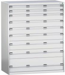bott Műhely fiókos szekrény Bott Cubio 200, 160 x 130 x 75 cm, 9 fiókos, szürke-szürke