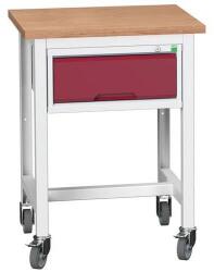 bott Mobil műhelyasztal Bott Verso Storage, 93 x 70 x 60 cm, 1 fiókos, multiplex, szürke-piros
